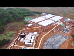 รั้วแผง PVC ขุนปากกาลังเพาะลูกสุกรพร้อมตัวป้อนสำเร็จ